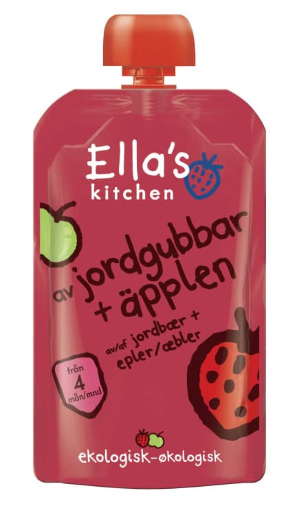 Jordbær&Eple Økol 4mnd 120g Ellas