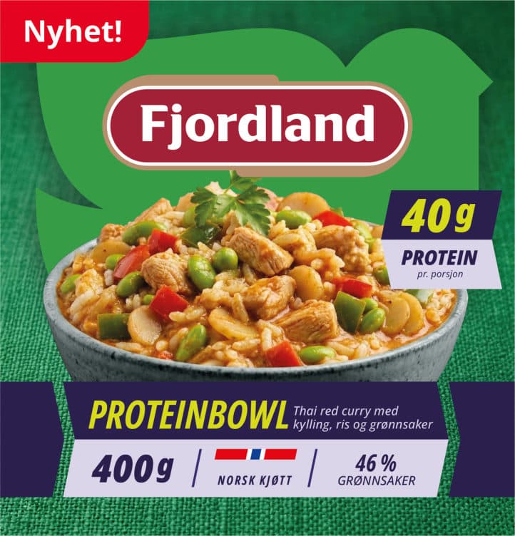 Fjordland Thai Proteinbowl Red Curry Kylling 400g
