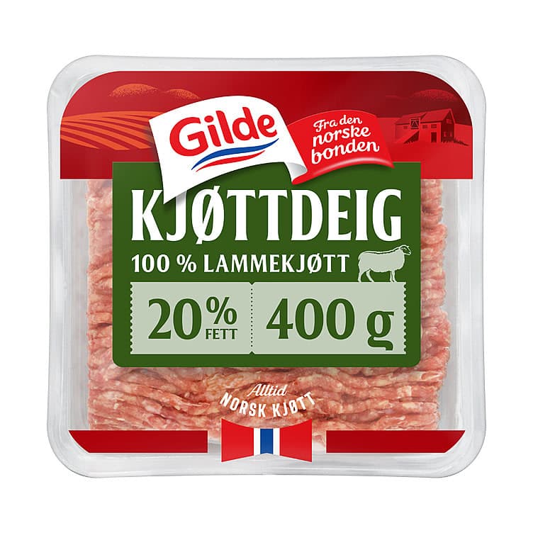 Kjøttdeig Lam uten Salt og Vann 20% 400g Gilde