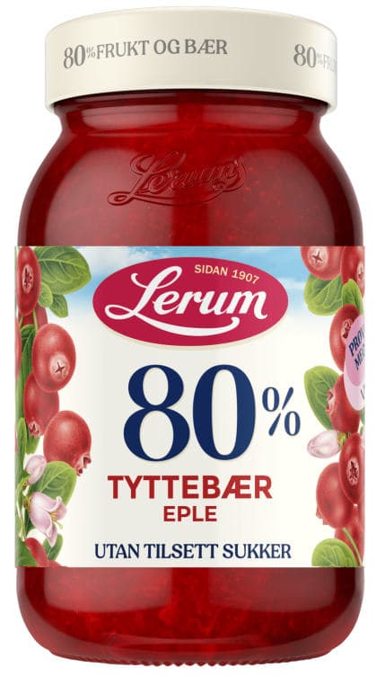 80% Tyttebær-Eple 340g Lerum