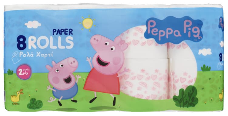 Toalettpapir Mønstret 8rl Peppa Pig 192 stk