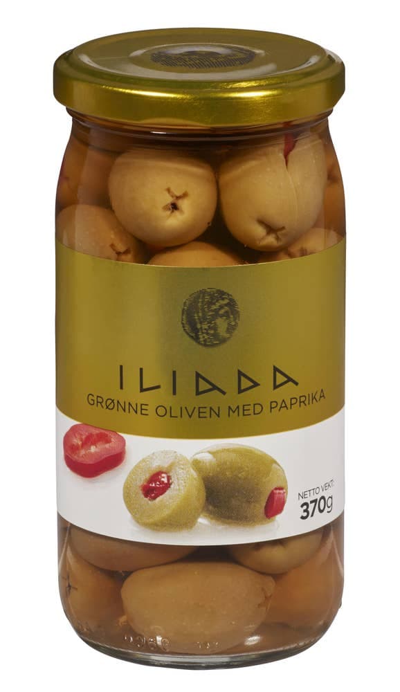 Oliven Grønn Med Paprika 370 g