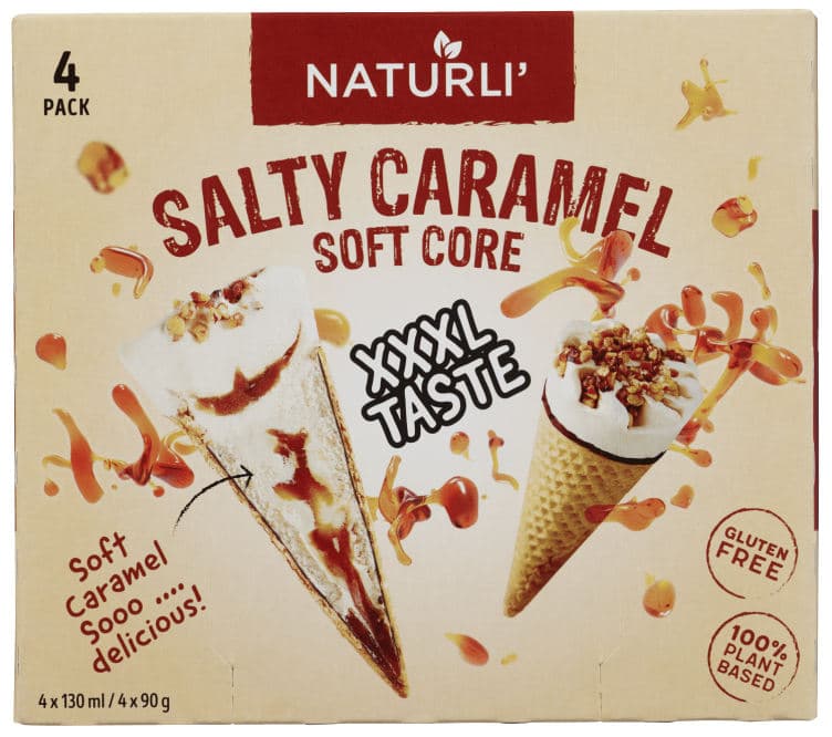 Krone-Is Salt Karamell 4-Pk Naturli'