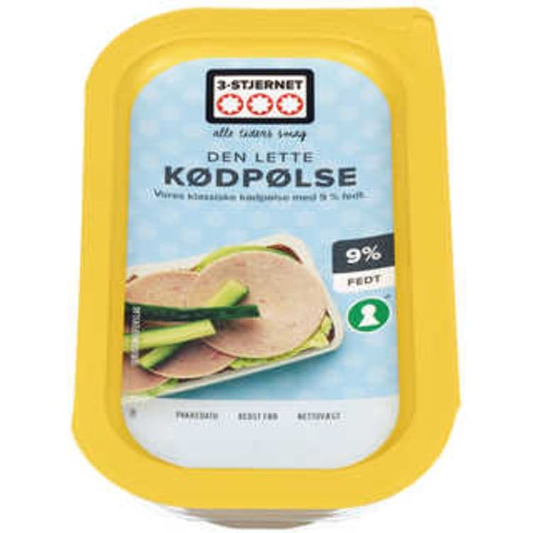Kødpølse 9% skivet 80g 3-Stjernet
