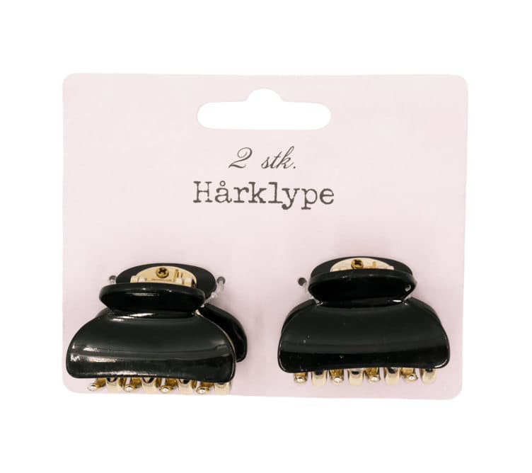 Hårklype 2pk Svart/Sølv