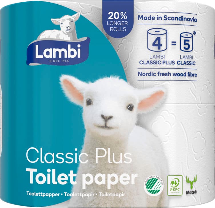 Toalettpapir Classic Plus 4pk Lambi 4 stk