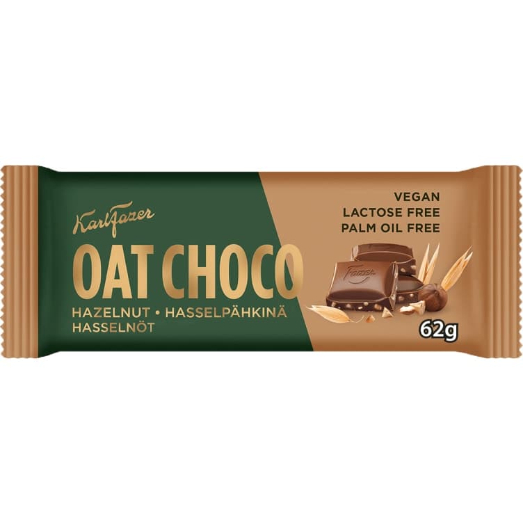 Oat Chocolate Hasselnøtt Vegan 62g Fazer