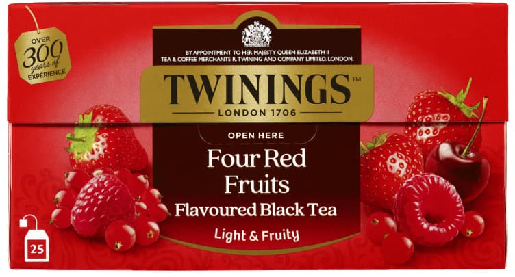 Fire Røde Frukter 25pos Twinings 25 stk