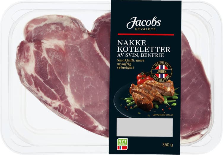 Svin Nakkekotelett Benfri 2pk Jacobs 360 g