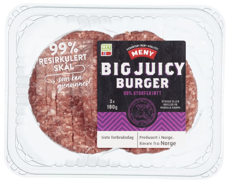 Burger Big Juicy 2x180g Meny 360 g