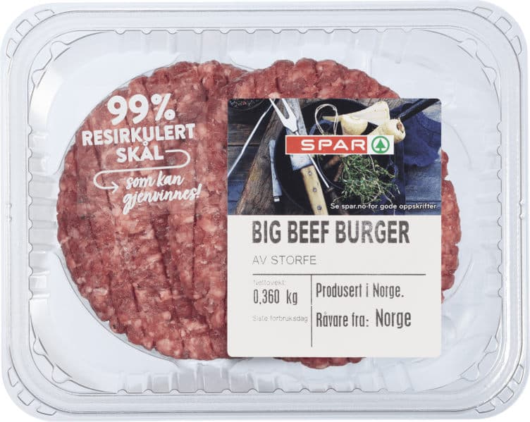 Burger Big Beef 2x180g Spar 360 g