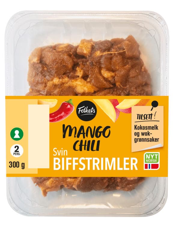 Svin Biffstrimler Mango Chili 300g Folkets