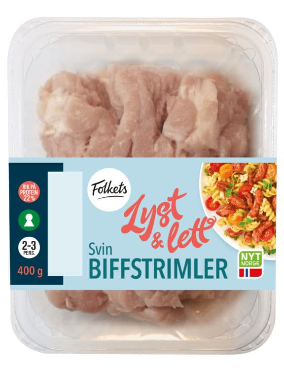 Svin Biffstrimler 400g Folkets