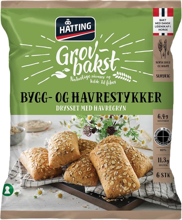 Bygg -Og Havre Stykker 70gx6stk Hatting 420 g