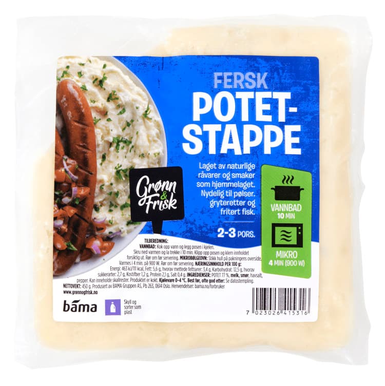 Potetstappe 450g Grønn&Frisk