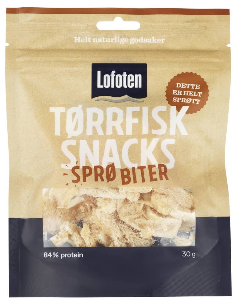 Tørrfisksnacks Sprø biter, 30 g