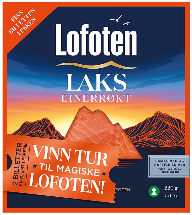 Laks Einerrøkt skivet 220g Lofoten