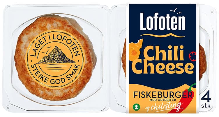 Fiskeburger Chili Cheese, 440g Lofoten