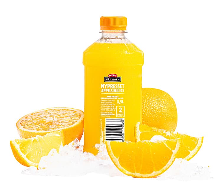 Appelsinjuice Nypresset i Butikk 0,5l flaske