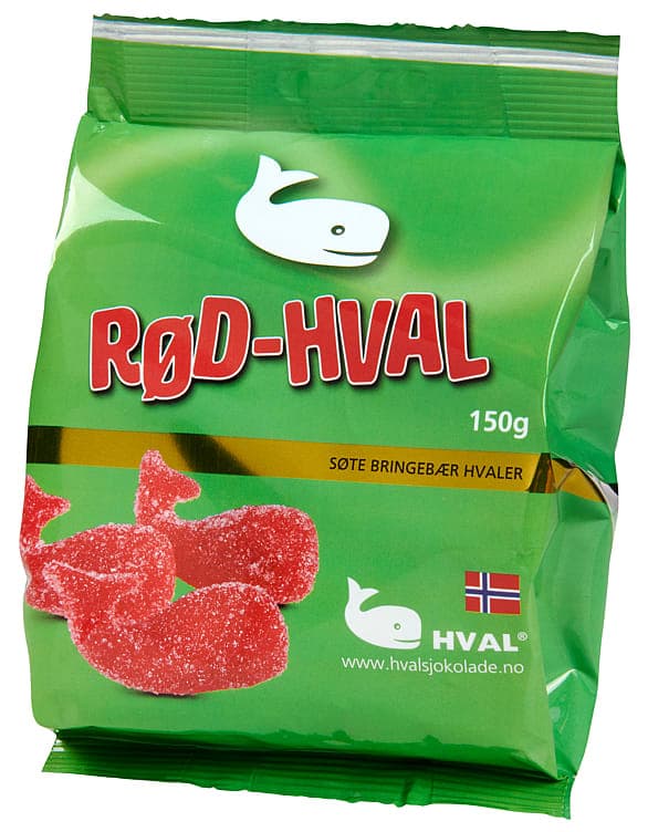 Rød Hval Bringebær 150g
