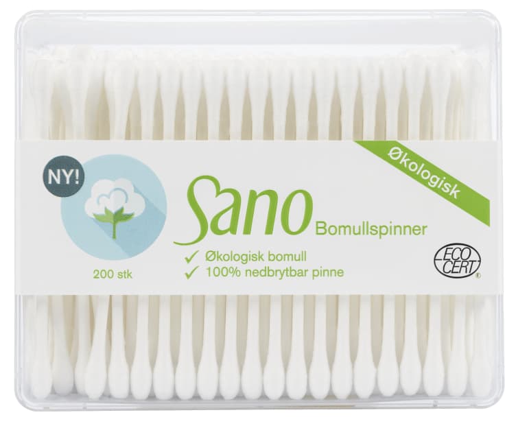 Bomullspinner Økologisk 200stk Sano