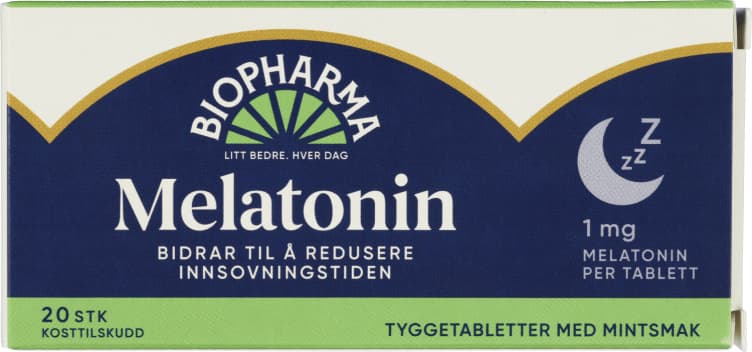 Melatonin Tyggetabletter 20stk Biopharma