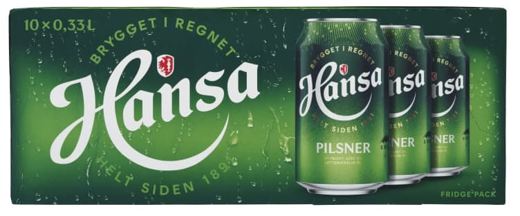 Hansa Pilsner 0,33lx10 boks 3300 ml
