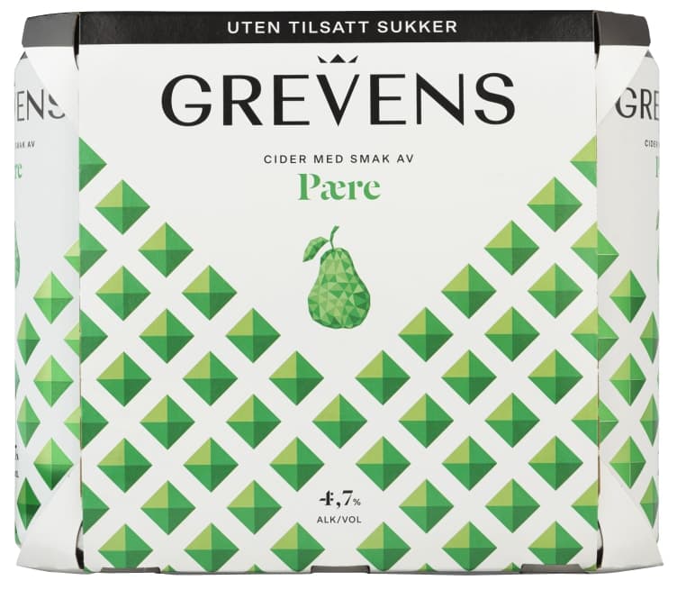 Grevens Cider Pære u/Sukker 0,5lx6 boks 3000 ml