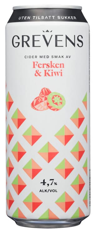Grevens Cider Fersken&Kiwi 0,5l boks