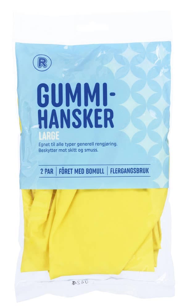 Gummihansker Large, 2 par, 2 stk