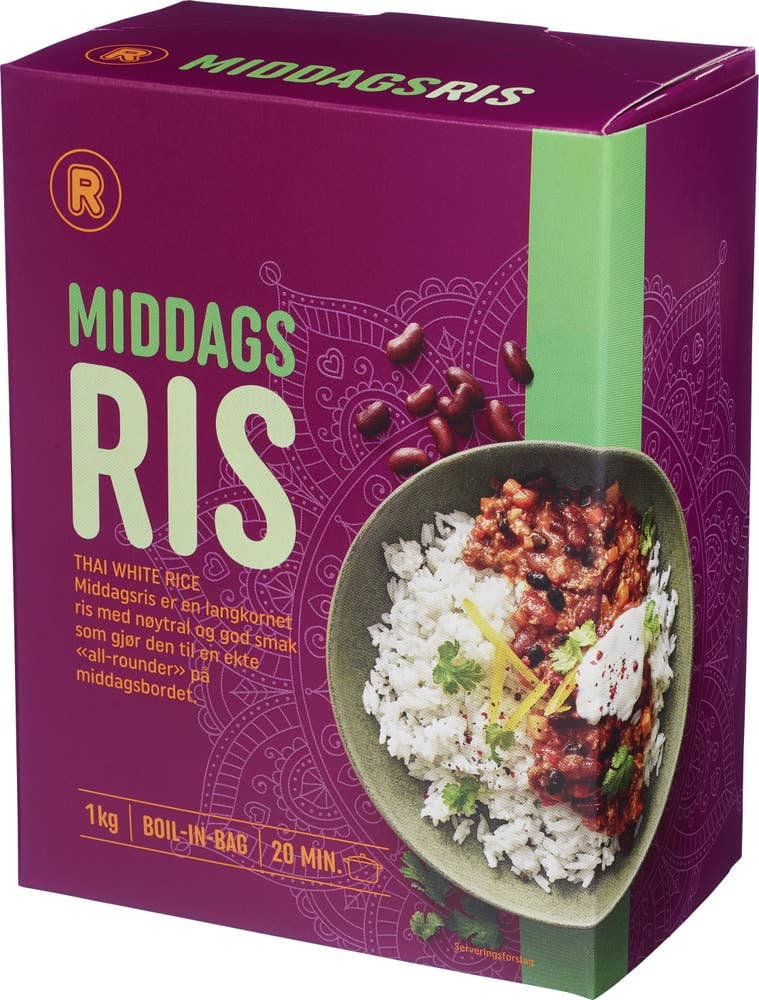 Middagsris Boil In Bag 8x125g, 1 kg