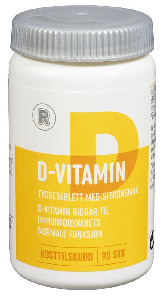 D-Vitamin 10 µg Tyggetablett med sitronsmak, 36 g, 90 stk