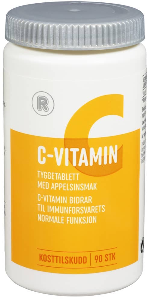 C-Vitamin 200 mg Tyggetablett med appelsinsmak, 90 stk