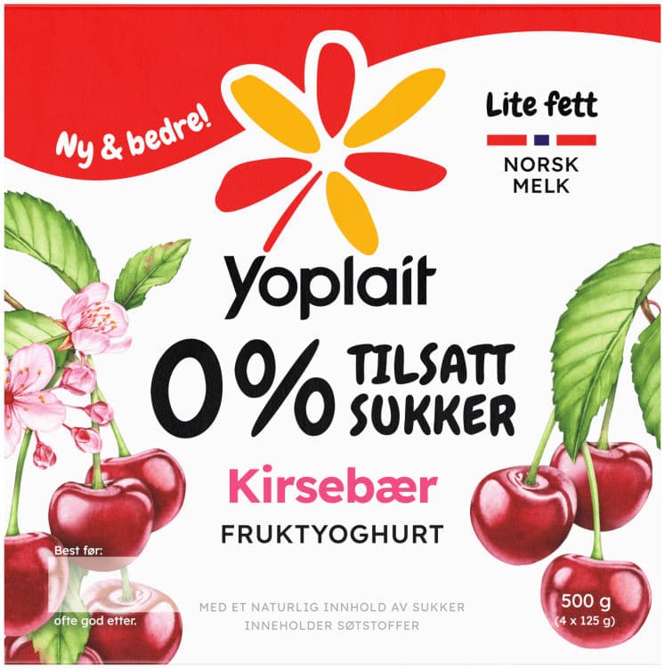 Yoplait Double Kirsbær 4x125g 500 g