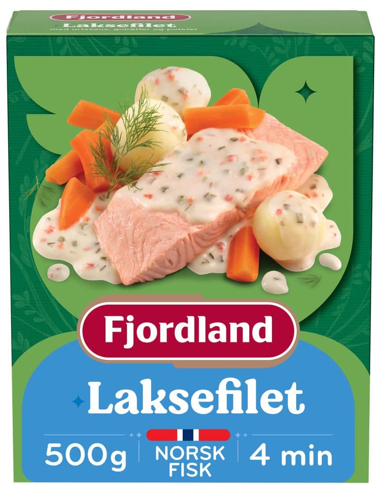 Fjordland Laksefilet med Urtesaus, Gulrøtter og Poteter 500g