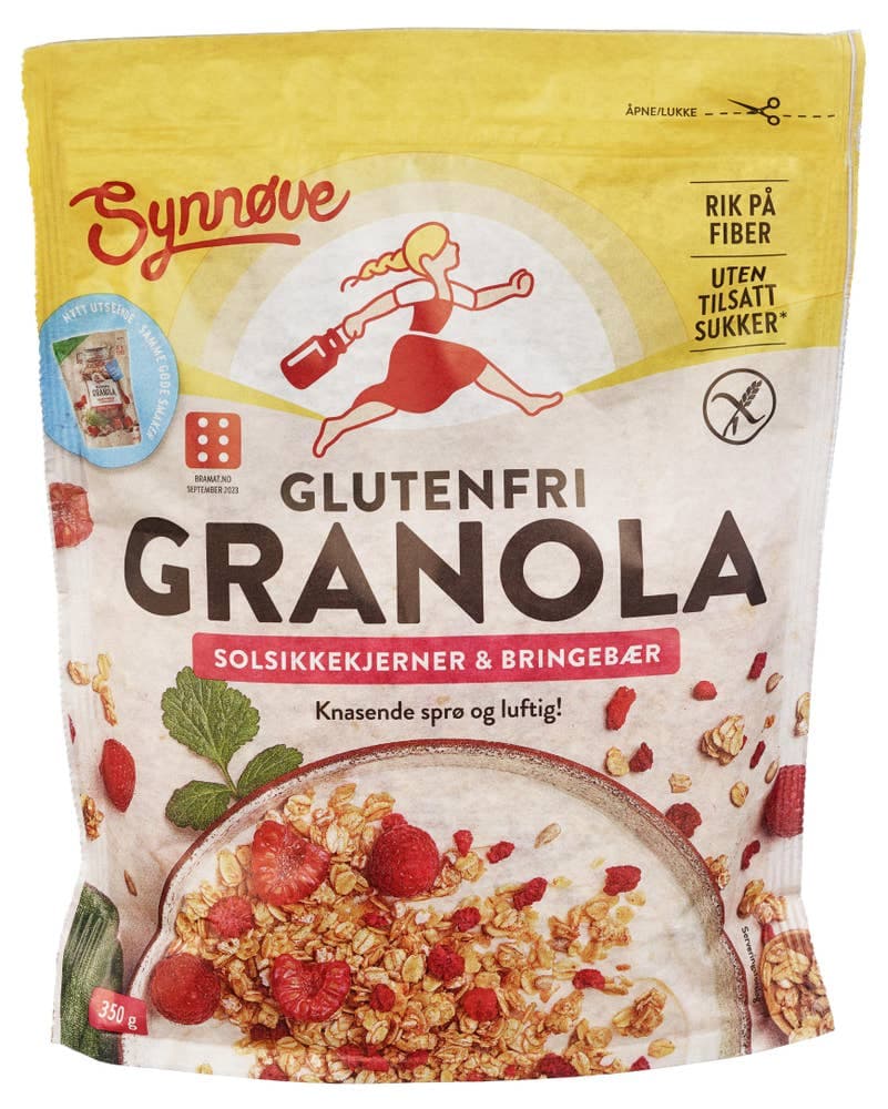 Glutenfri Granola Bringebær 350 g