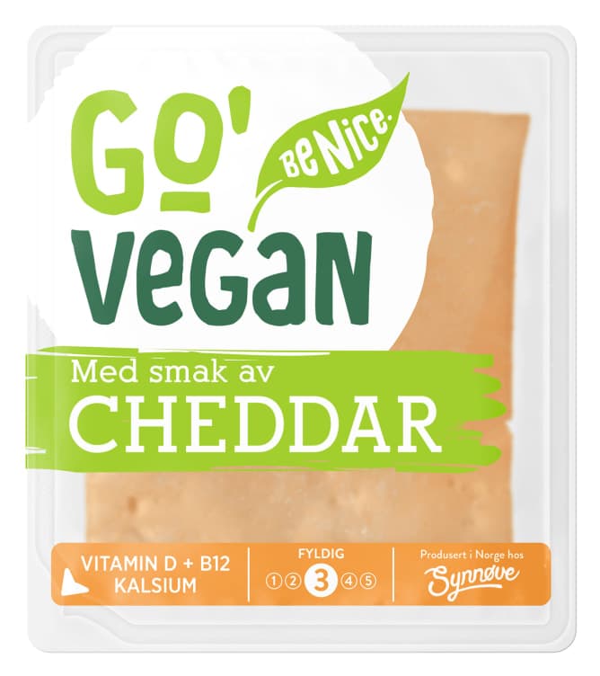 Cheddar skivet 200g Go'Vegan