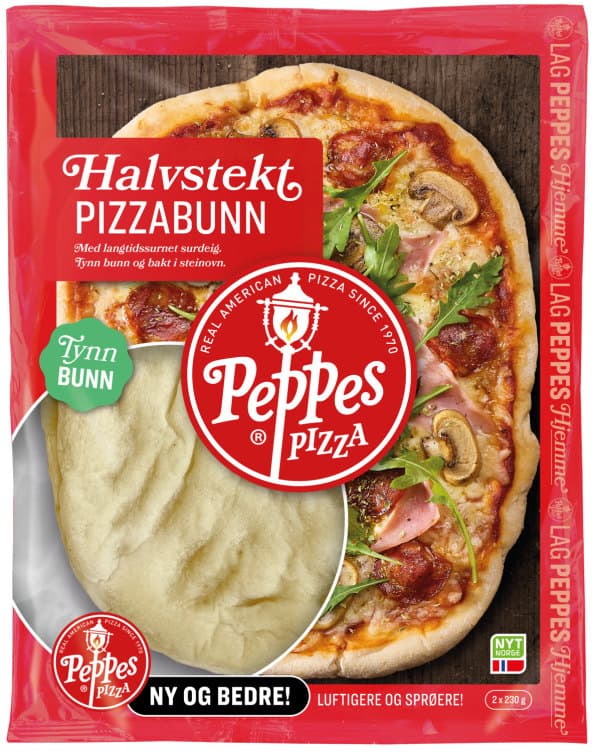 Pizzabunn Halvstekt 2pk 460g Peppes