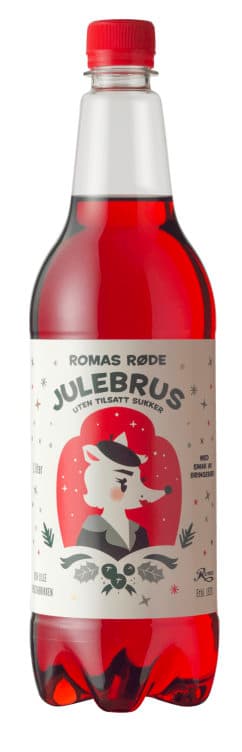Julebrus Rød u/Sukker 1l flaske Roma