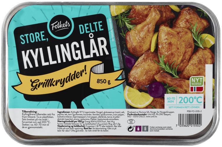 Kyllinglår Krydret 850g Folkets