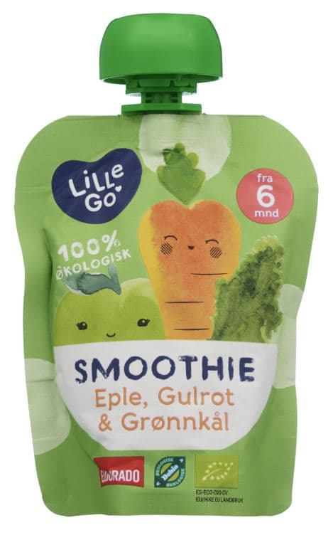 Smoothie Eple/Gulrot/Grønnkål 90g Lillego