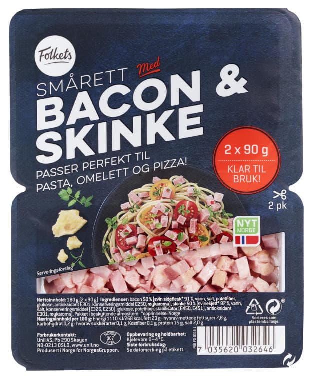 Smårett m/Bacon 2x90g Folkets 180 g