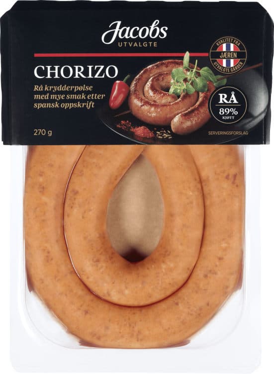 Chorizo Rå 270g A.Idsøe/Jacobs Utvalgte