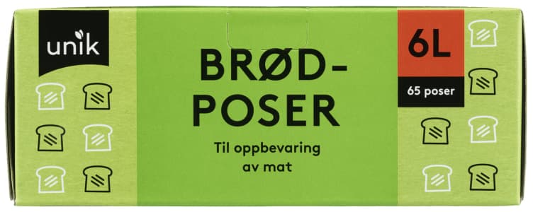 Brødposer 6l 65stk Unik
