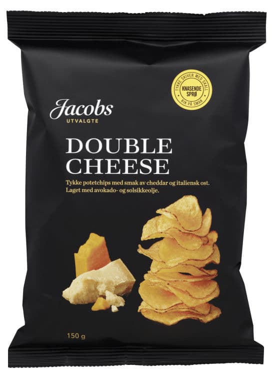 Potetchips Tykke Double Cheese 150g Jacobs