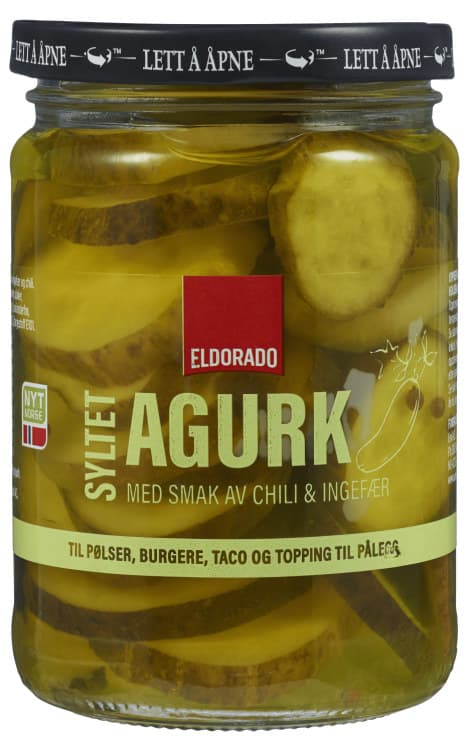 Agurker Syltede Ingefær&Chili Smak 380g Eldorado
