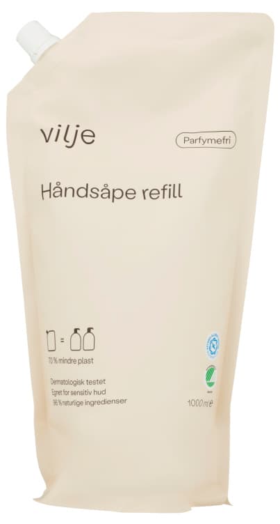 Vilje Håndsåpe Parfymefri Refill 1l