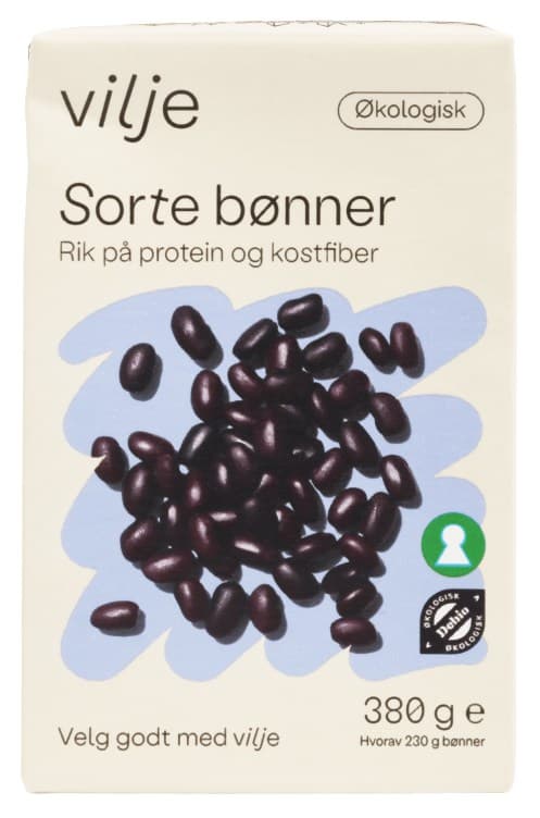 Bønner Sorte Økologisk 380g Vilje