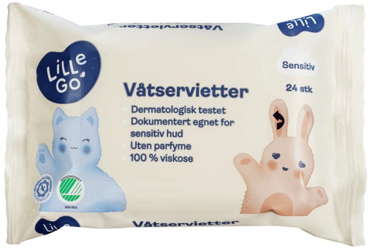 Våtservietter Plastfri 24stk Lillego