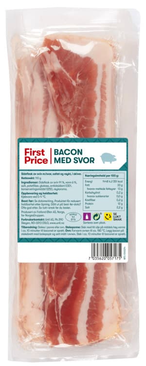 Bacon m/Svor skivet 110g First Price